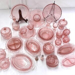 1930’s Vintage Pink Depression Glassware